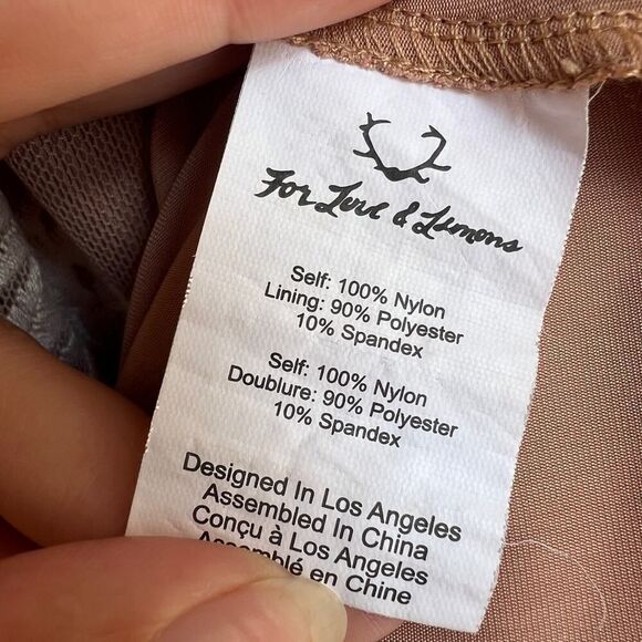 For Love & Lemons 'Salud' Nude Embroidered Mesh Mini Dress Size L - Picture 7 of 8